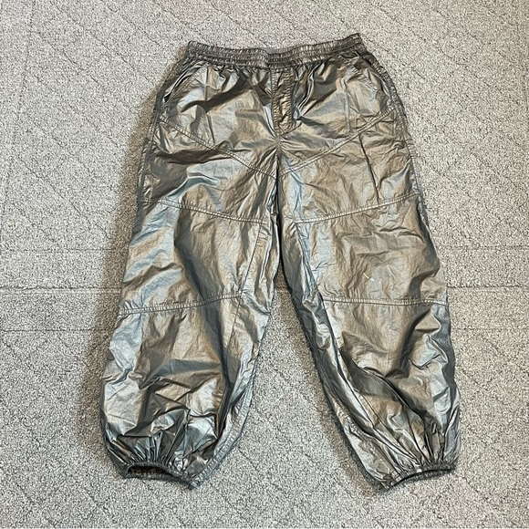 Free People Movement Parachute Pants Womens Small Gray Pockets Joggers Nylon - Picture 1 of 9